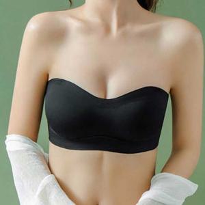 오프숄더 튜브탑 웨딩브라 탈부착 패드 투명끈 포함