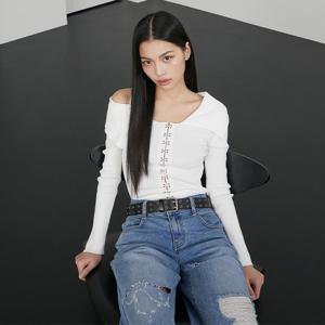 [에고이스트][HERITAGE] 언발 오프숄더 슬림핏 풀오버 (ER2KL362)