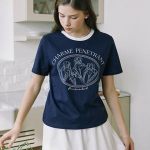 Iris Print T-shirt_Navy [N24SMTS002]