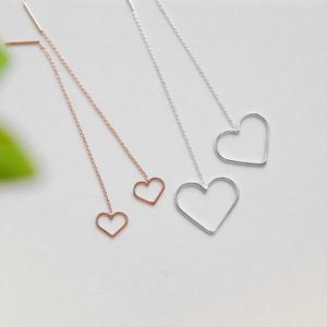 [에이치플러스몰]레볼루션 하트 롱 귀걸이 (White/Large)