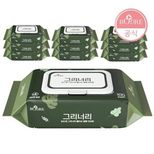 보드레 대용량 물티슈 캡형 그리너리 100매 X 10팩