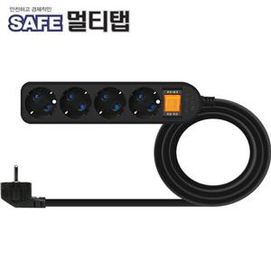 넷메이트 NM-SB430 SAFE 멀티탭 4구 접지 3m 블랙 강원전자
