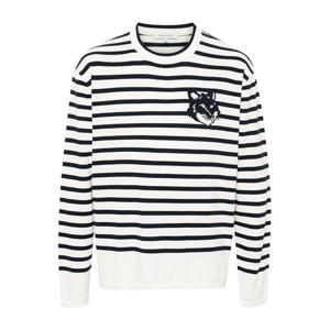 메종키츠네 폭스 헤드 스트라이프 니트 화이트 MM00803KT1102 S492