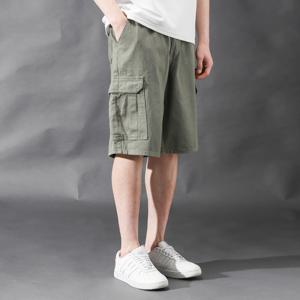 [후앙스] 버뮤다 면 와이드 카고 5부 밴딩 반바지 JBCP3715