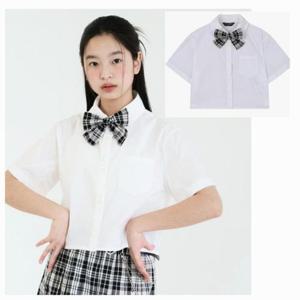 더데이걸 sh06 체크리본반팔블라우스 TGBW24301