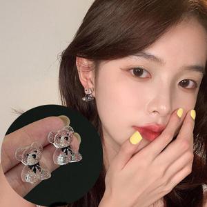 아트박스/홀리지 토마 귀여운 투명 베어 귀걸이