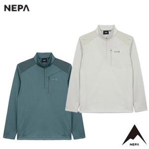 네파[택가 89.000원](7K15403) 남성 봄여름 마운틴 블록 메쉬 긴팔 집업티셔츠