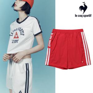 [르꼬끄] 남녀공용 유니 선데이 루즈핏 4부 우븐 숏팬츠 QQ123LHP36_RED