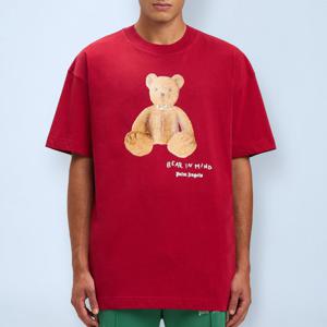 25 FW 팜엔젤스 Bear In Mind 베어 인 마인드 그래픽 코튼 티셔츠 레드 PMAA001S25JER