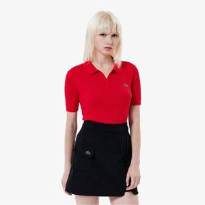 [25FW 15%쿠폰]라코스테 공식 여성 케이블 반팔 스웨터 폴로 PF025E-55N 240