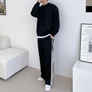 GBB H790M-H192M 커플 맨투맨 라인 트랙 팬츠 세트 트레이닝 트레이닝세트 상하세트 일자바지세트 와이드바지세트 오버핏 맨투맨세트
