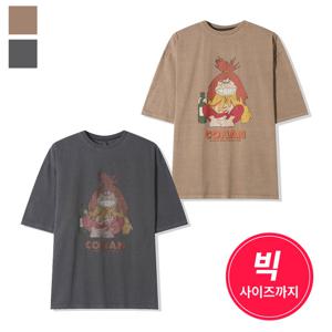 남자 포비 캐릭터 피그먼트 반팔 티셔츠 AC-TSH-Q073-차콜