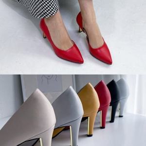 [애슬릿] 사이드 오픈 여성 펌프스 스틸레토 힐 7cm