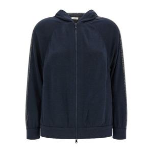 브루넬로쿠치넬리 코튼 실크 블렌드 집업 후드티 MD828SM606 C8