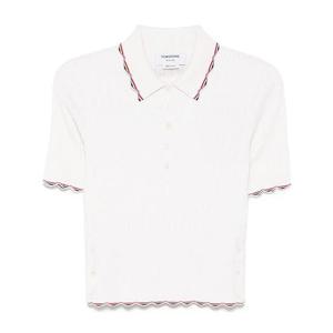 25SS 톰브라운 실크 코튼 폴로 셔츠 화이트 FKP120A Y4501 100