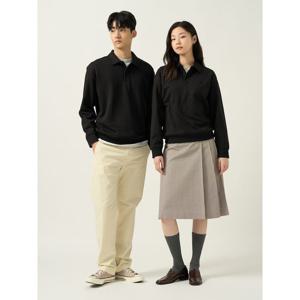[빈폴멘] 더블니트 칼라넥 스웨트 셔츠 - 블랙 (BC5841C015)