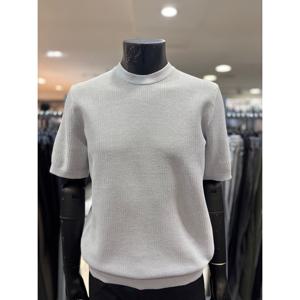 [레노마 옴므]S/S 라이트 블루 면혼방 라운드 반팔 니트 RFPKT52