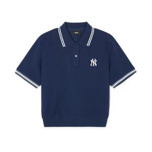 MLB긴팔티 PQJ 3FPQB0243-50NYS 여성 베이직 크롭 카라 티셔츠