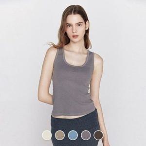 [지오다노]여자 U넥 슬림핏 스판 피그먼트 빈티지 워싱 나시 민소매 티셔츠 5컬러 325940