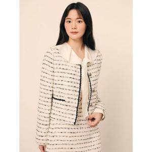 [제이제이 지고트]트위드 스트라이프 크롭 재킷 GP9M0JK911