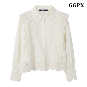 GGPX 프릴 긴팔 블라우스 (GOCBA010D)