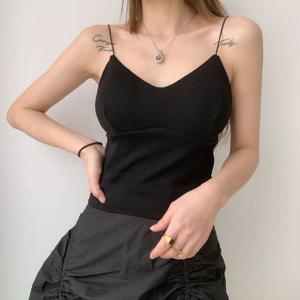 (131000021) 캡내장검정실끈나시 투피스 나시 산 끈나 티