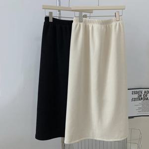 벨벳 골덴 코듀로이 뒷트임 밴딩 롱스커트 2컬러 DB-4026