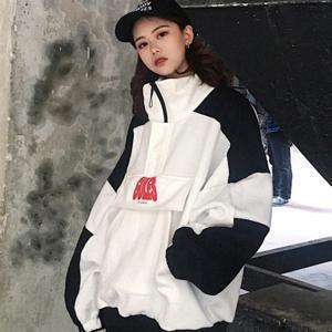 의류 기모안감 오버핏 올드스쿨 아노락점퍼 반집업자켓 INSUM45 데일리
