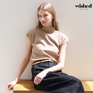 [위시드]심플 반폴라넥 반팔 니트(WICCNT006)