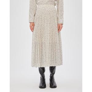 질스튜어트 뉴욕 여성 24FW 베이지 플라워 패턴 롱 플리츠 스커트 JSSK4D260I1