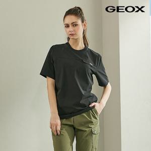 [GEOX] 여성 라이크라 라운드 반팔 티셔츠_G24SSTS51FBK