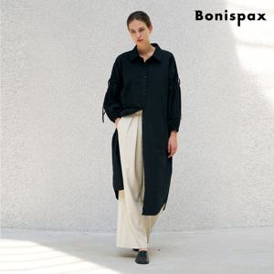 [보니스팍스(여성의류)]슬리브 셔링 포인트 롱 셔츠 원피스 (XP3OW003L0)