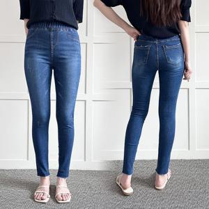 [아이우먼]빅사이즈바지 P494L508 데미지밴드데님스키니진 LO