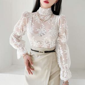 [금찌] 보엘 시스루 블라우스 ST7722B