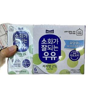 매일 소화가잘되는우유 멸균저지방 190mlx6 x 2개 a26858