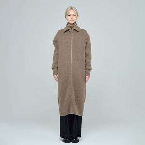 캐시미어 긴기장 집업 제라늄 코트 (UFKKCO46AC-L/BROWN)