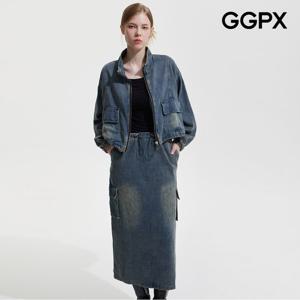 [GGPX] 빈티지 워싱 데님 자켓 앤 스커트 셋업 (GP9ST011F)