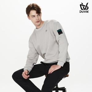 듀빅 남성 크루넥 블루종 와펜 긴팔티셔츠 DF3MTS171BG