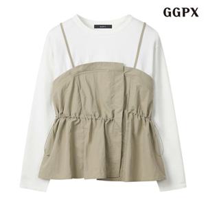GGPX레이어드 뷔스티에 루즈핏 티셔츠 (GPCLW021D)