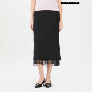 [시슬리] 루이 레이스 배색 H라인 스커트 SASK31461