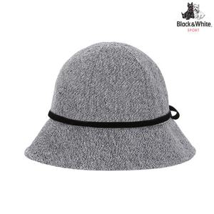 [블랙앤화이트]여성 벨벳 리본 포인트 버킷햇 8645LBAH_GREY