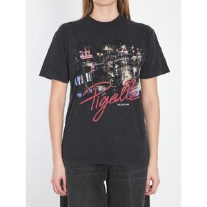 발렌시아가   반팔 티셔츠 SS25 809122TRVO11041 5528189 BLACK