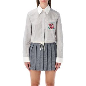 카사블랑카 드래곤플라이 체스트 포켓 크롭 셔츠 WAW25SH21901
