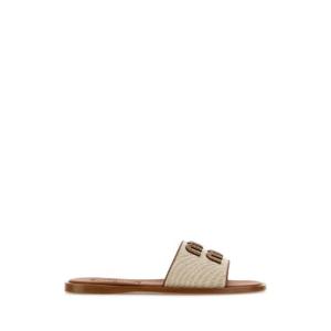 MIU MIU Two-tone canvas slippers 5XX644F005Q1D F062F