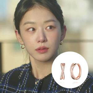 [스톤헨지][이주명 착용/스톤헨지] 크로싱14K 다이아몬드 원터치 귀걸이 SA24D21F
