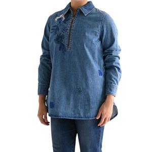 [비꼴리끄(여성)]데님 반집업 블라우스 B244DB20400