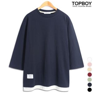[탑보이][탑보이] 데일리 레이어드 7부 반팔티셔츠 (RM083)