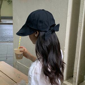 [홀리지]피쿠 뒷리본 넓은 챙 모자