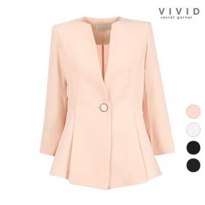 [비비드시크릿가너]VIVID 여성 여름 노카라 7부원버튼 정장 자켓
