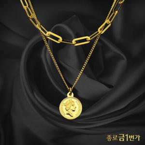 여자 순금 목걸이 엘리자베스 클립  18.75g